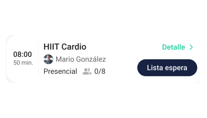 Notificación de clase HIIT